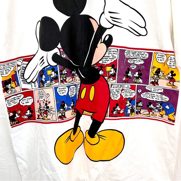Vtg Disney Mickey Mouse Comic Strip Graphic T Shirt Size XL AOP NWT USA Velva - Picture 7 of 9